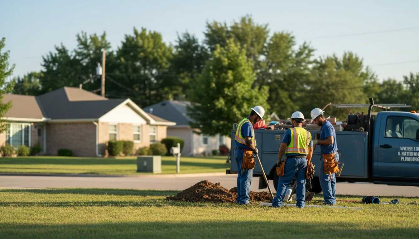 Residential water line and bathroom plumbing service in Byron, WY